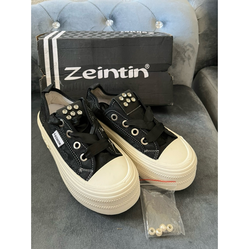 Zeintin - Sepatu Wanita Black Sepatu Sneakers Hitam Zeintin