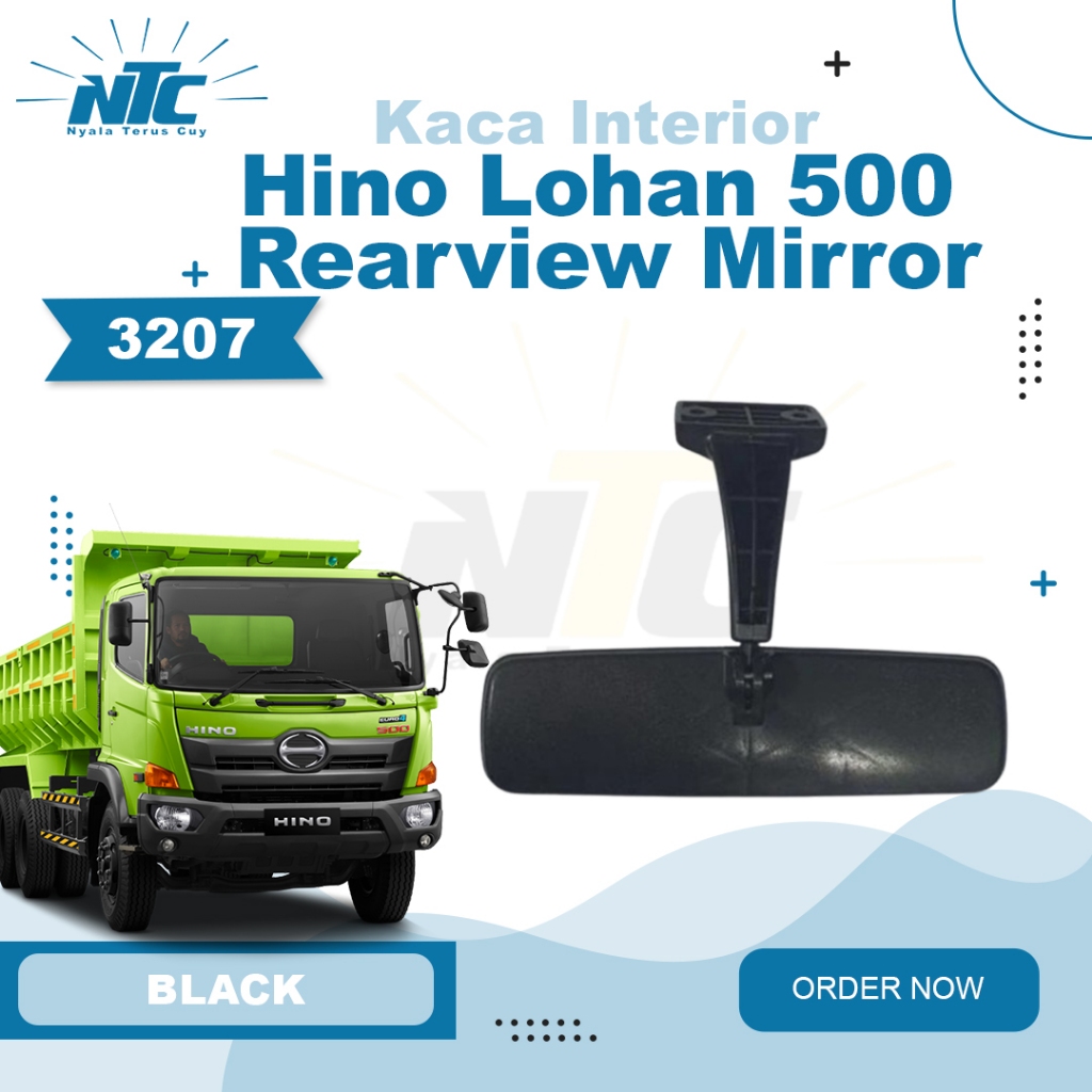 KACA SPION DALAM INTERIOR MIRROR TENGAH HINO LOHAN / 500 HITAM 3207