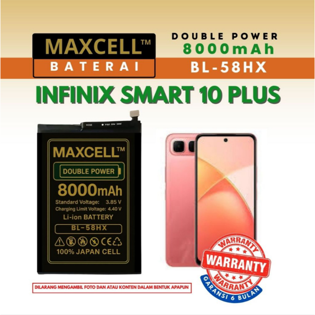 Baterai BL-58HX Compatible Infinix Smart 10 Plus Double Power 8000mAh