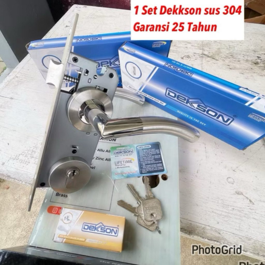 dekkson kunci pintu kayu model pisah garansi 5 tahun handle kunci pintu pisah dekson sus 304 garansi