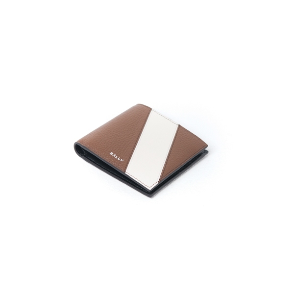 Dompet BALLY LGO BIG STRIPE WHITE BROWN ALL CARD WALLET 100% ORIGINAL