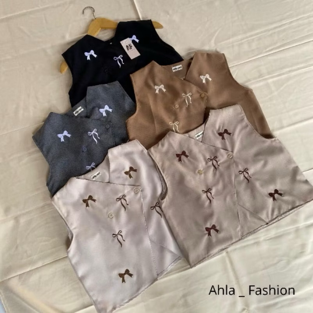 Ahla Vest Pita / Vest Bordir Pita Outer Wanita Premium / Atasan Rompi Wanita Korean Style