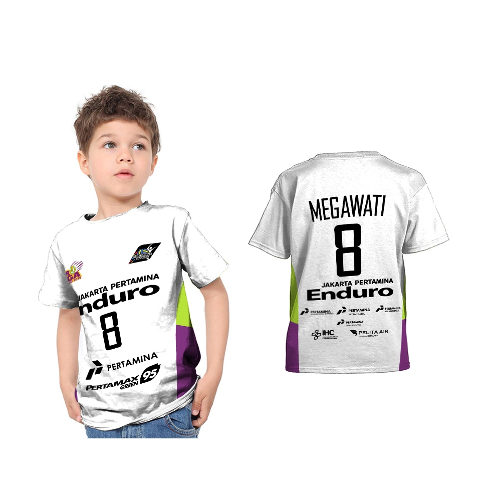 301KIDS - Baju Anak Kaos JAKARTA PERTAMINA ENDURO - PUTIH Full Printing Custom