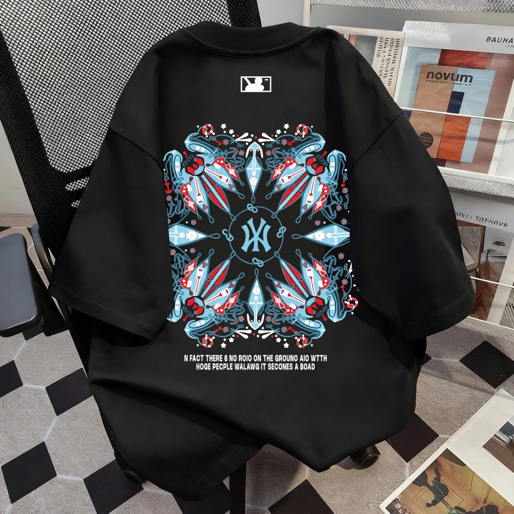 Kaos Oversize pria Motif Batik NY Viral Katun Premium Aesthetic