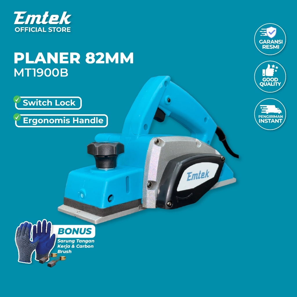 EMTEK Paket Serut Kayu 82mm + Pisau Serut