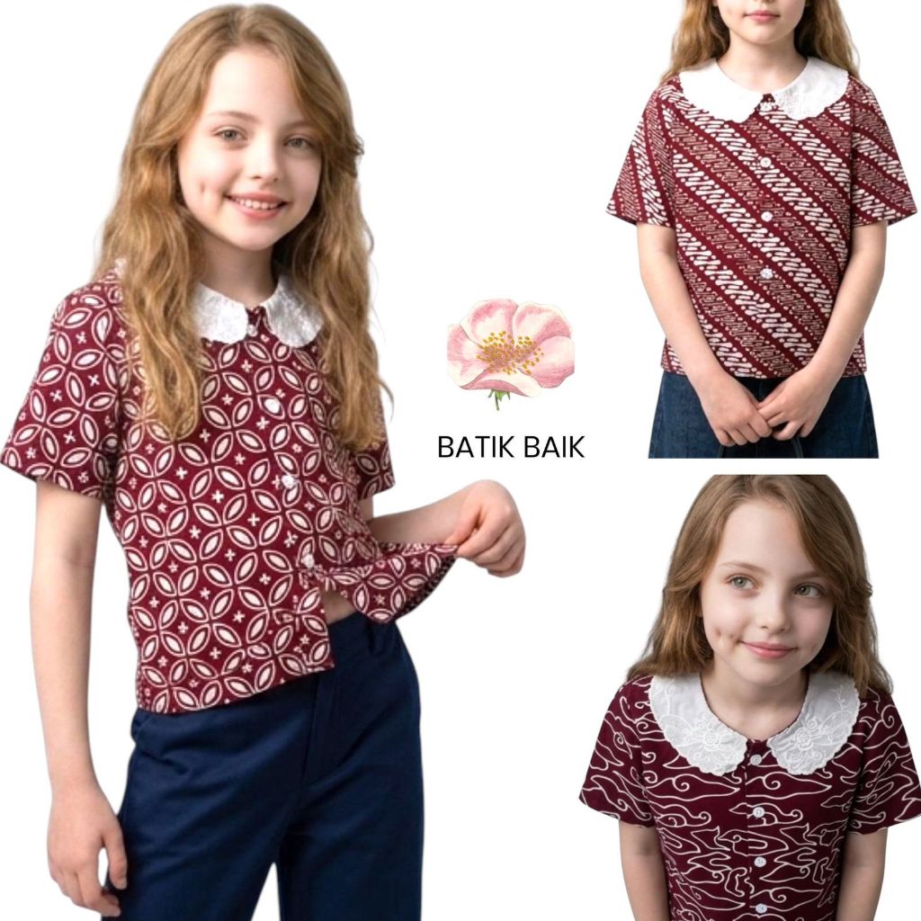 ATASAN KEMEJA BATIK ANAK SD PEREMPUAN