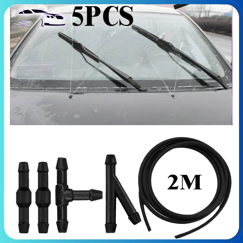 T / Y / I Selang Air Wiper Kaca Depan Mobil 2M Depan Mobil Panjang Set Konektor Wiper Air Mobil Univ