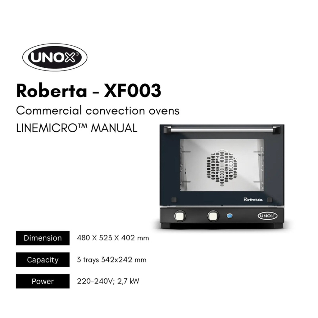 CONVECTION OVEN MANUAL UNOX ROBERTA XF 003