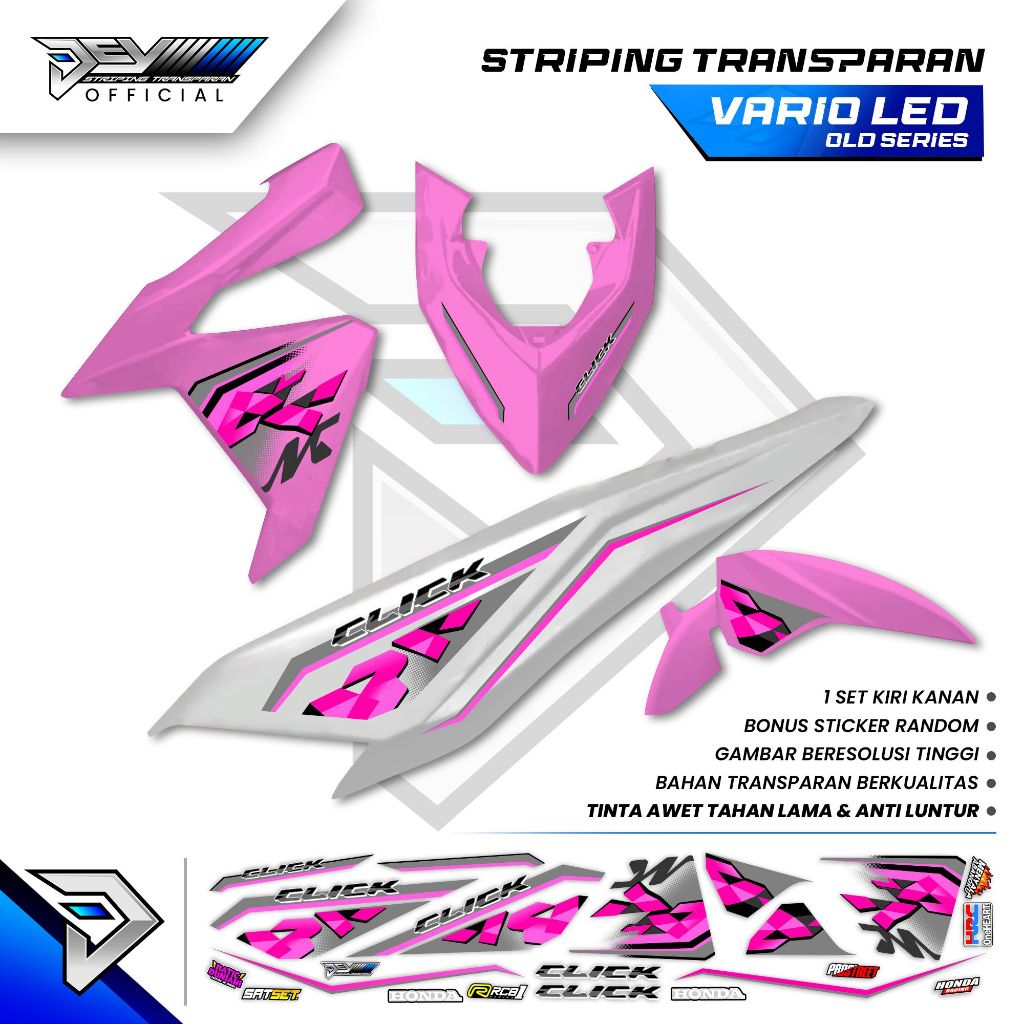 STRIPING TRANSPARAN VARIO LED OLD 2014 -2017 | MOTIF LIS | VARIO 125-150 LED OLD