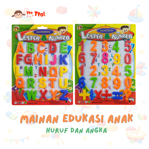 TTOTTO Mainan Edukasi Anak Magnet Kulkas Letter Number Huruf Angka Tempel Abjad Matematika Edukatif 