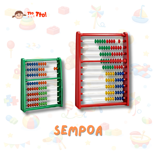 TTOTTO Sempoa Anak Edukasi Alat Hitung Abacus Kayu Plastik Mainan Belajar Matematika Balita TK SD Uk