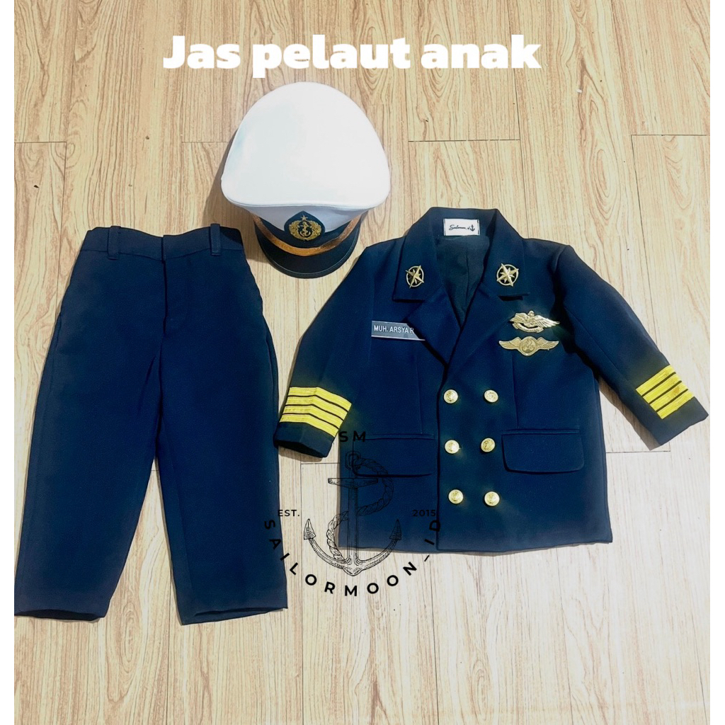 JAS PELAUT ANAK NAVY BLUE JAS PELAYARAN ANAK JAS ANAK PELAUT JAS SAILOR ANAK BAJU PELAUT ANAK KAOS P