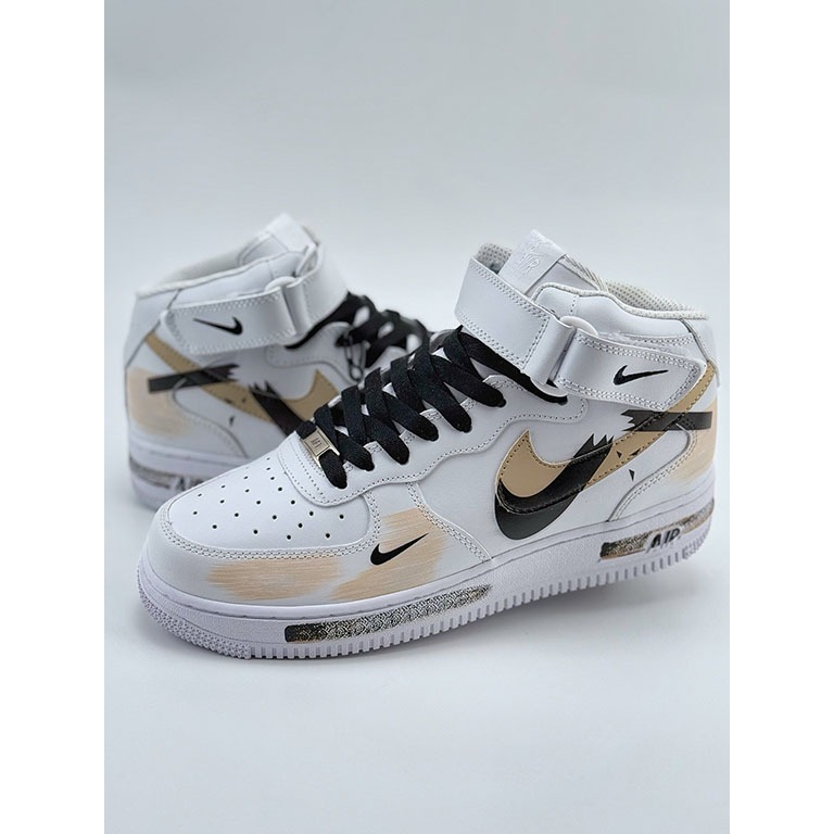 Air Force 1 Mid 07 Putih Coklat Hitam