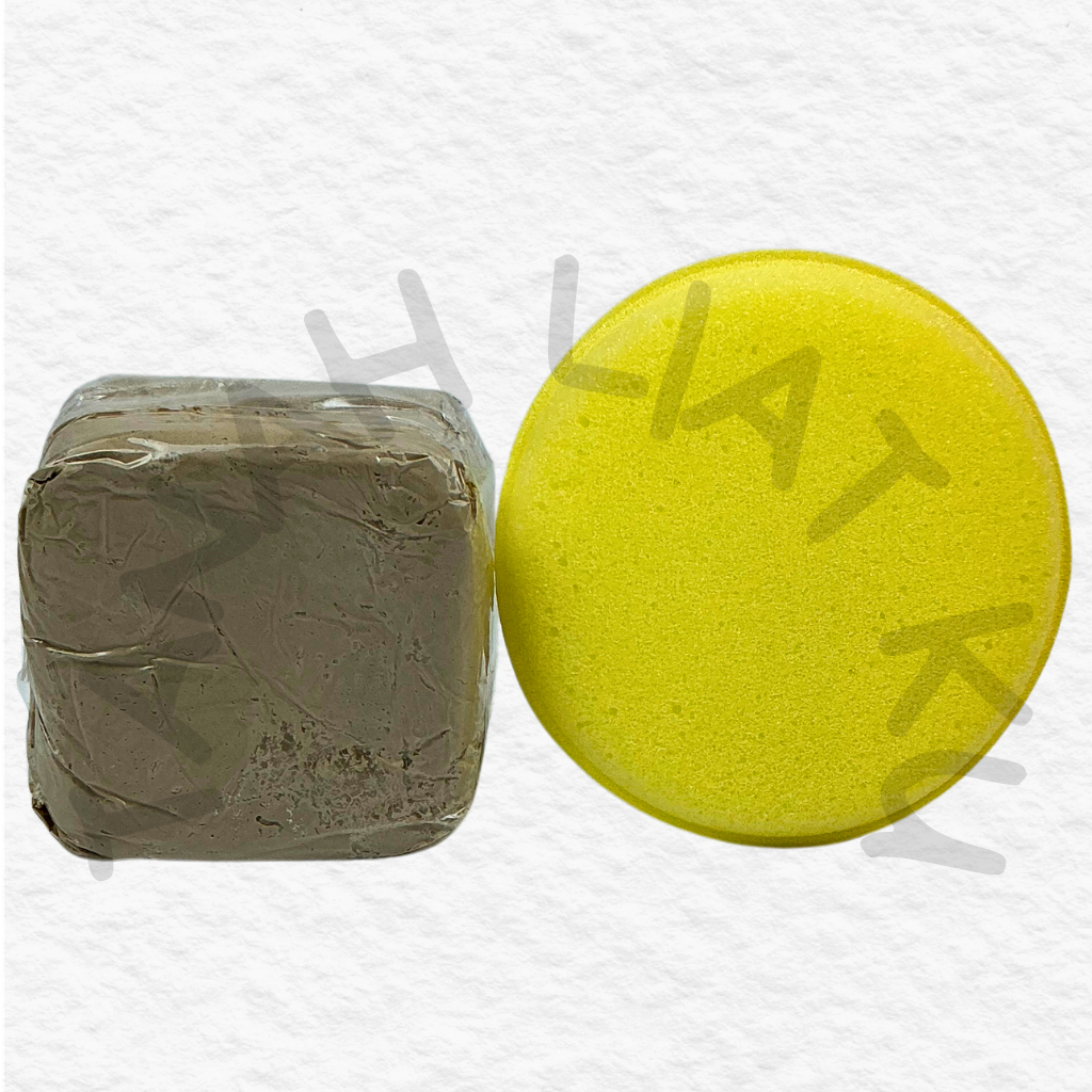 TanahLiatKu Tanah Liat Stoneware Light Natural Clay 500Gram + Busa Spon