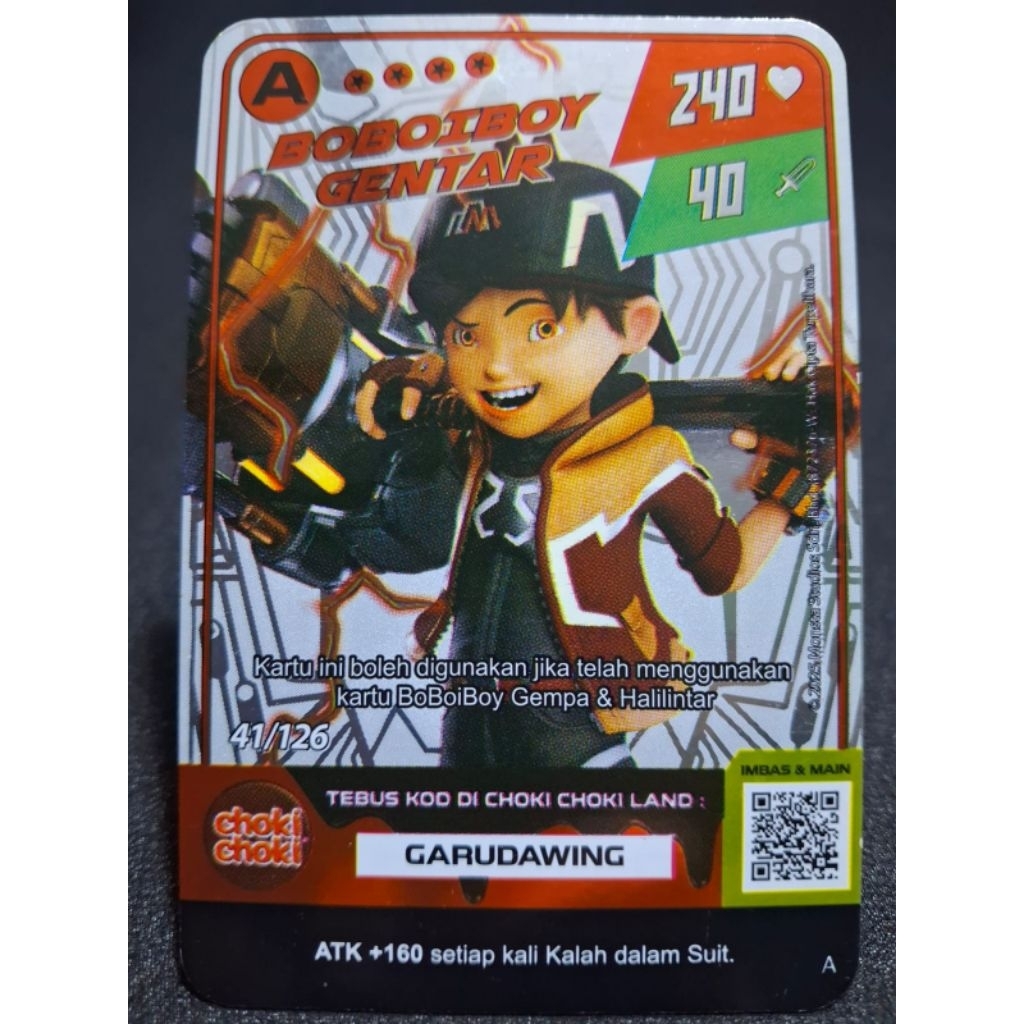KARTU HOLOGRAM BOBOIBOY GENTAR MONSTA GALAXY CARD (A/41)