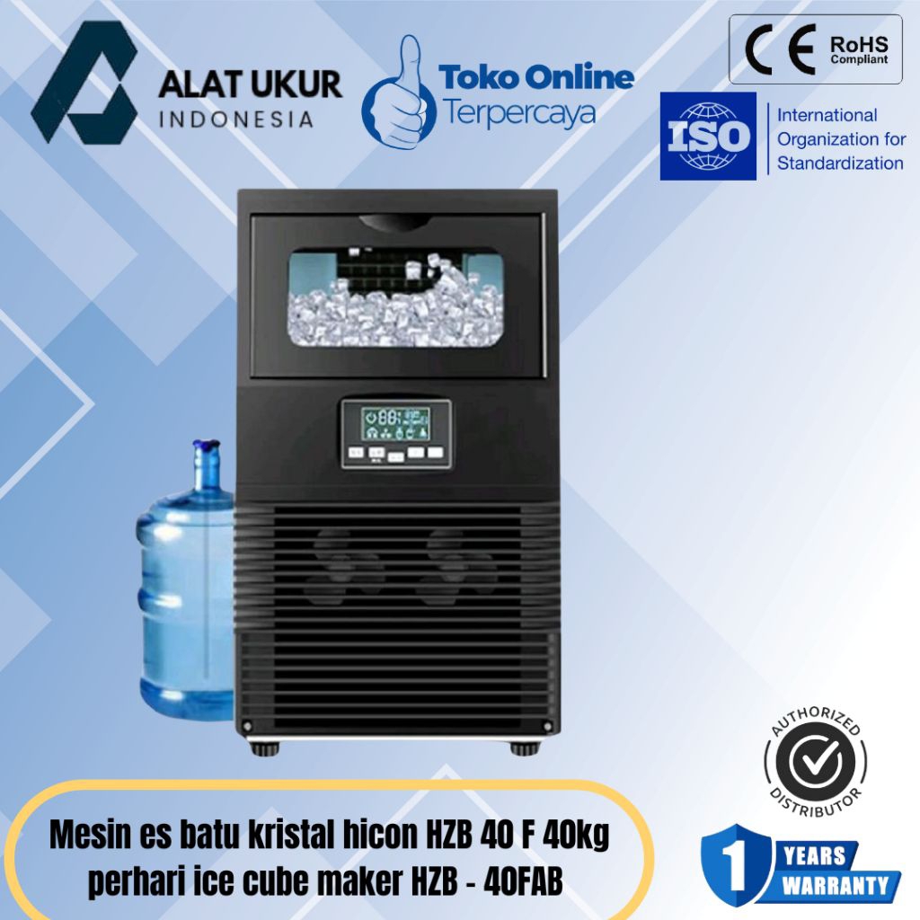 Mesin es batu kristal hicon HZB 40 F 40kg perhari ice cube maker HZB - 40FAB