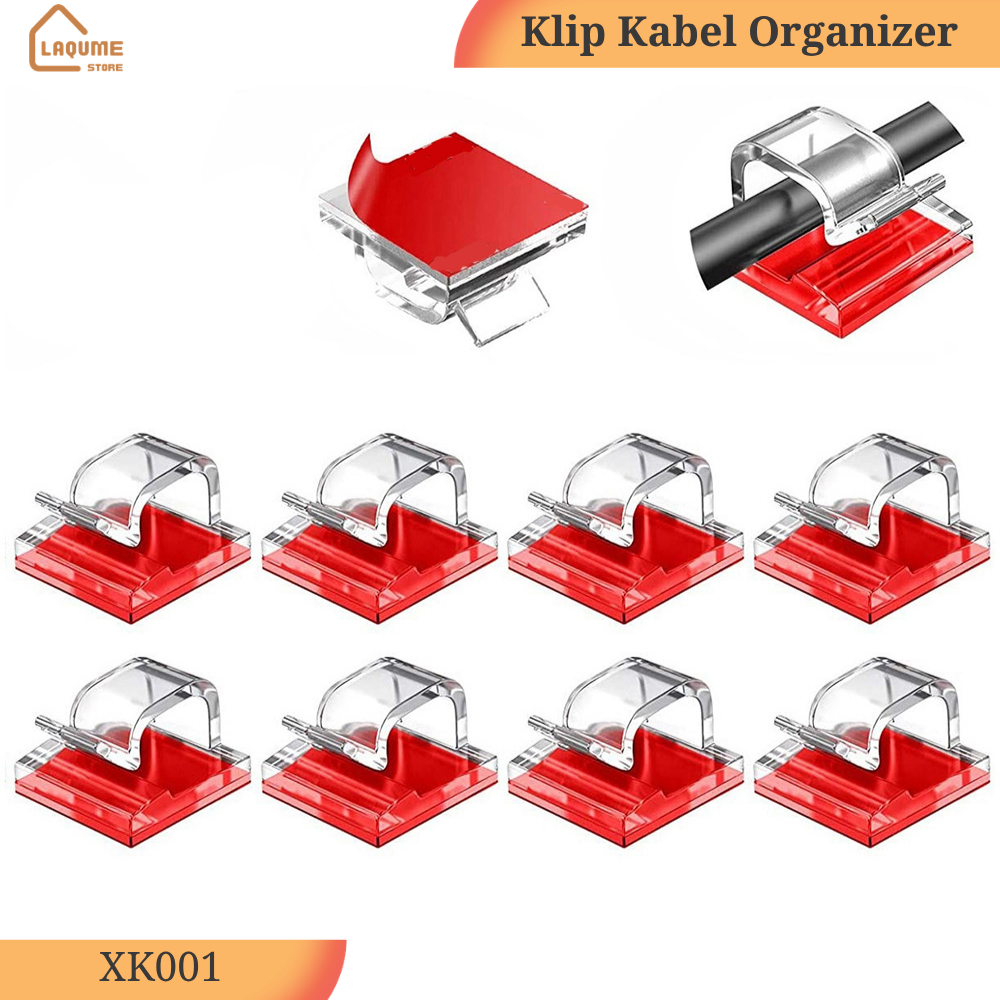 10PCS Klip Klem Clip Perapih Pengikat Pemegang Kabel Listrik Rumah Meja Kantor Komputer TV Charger