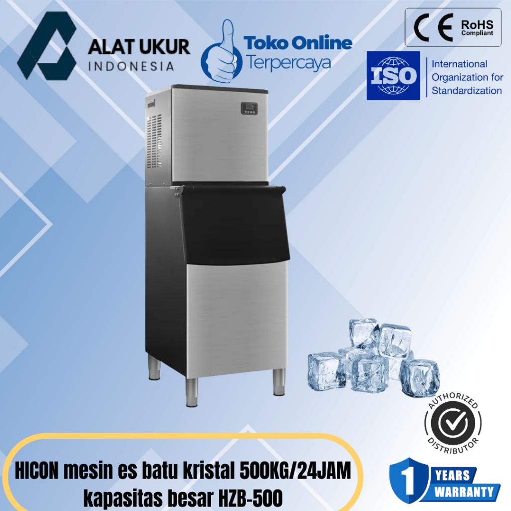 HICON mesin es batu kristal 500KG/24JAM kapasitas besar HZB-500