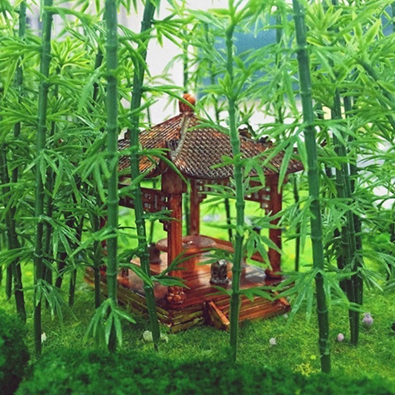 Tanaman Pohon Bambu Mini Untuk Ornamen Bonsai Plastik Diorama Maket