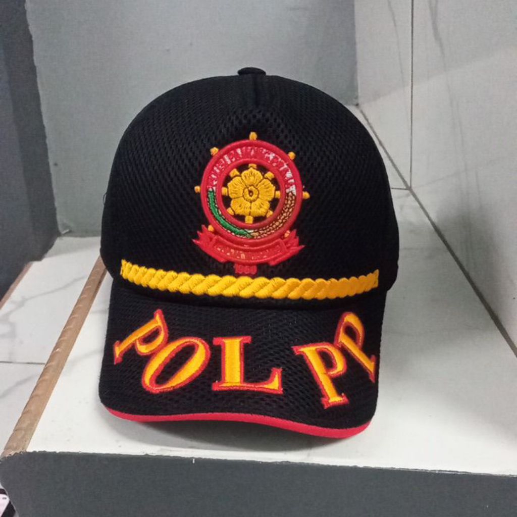 Topi jaring POLPP hitam