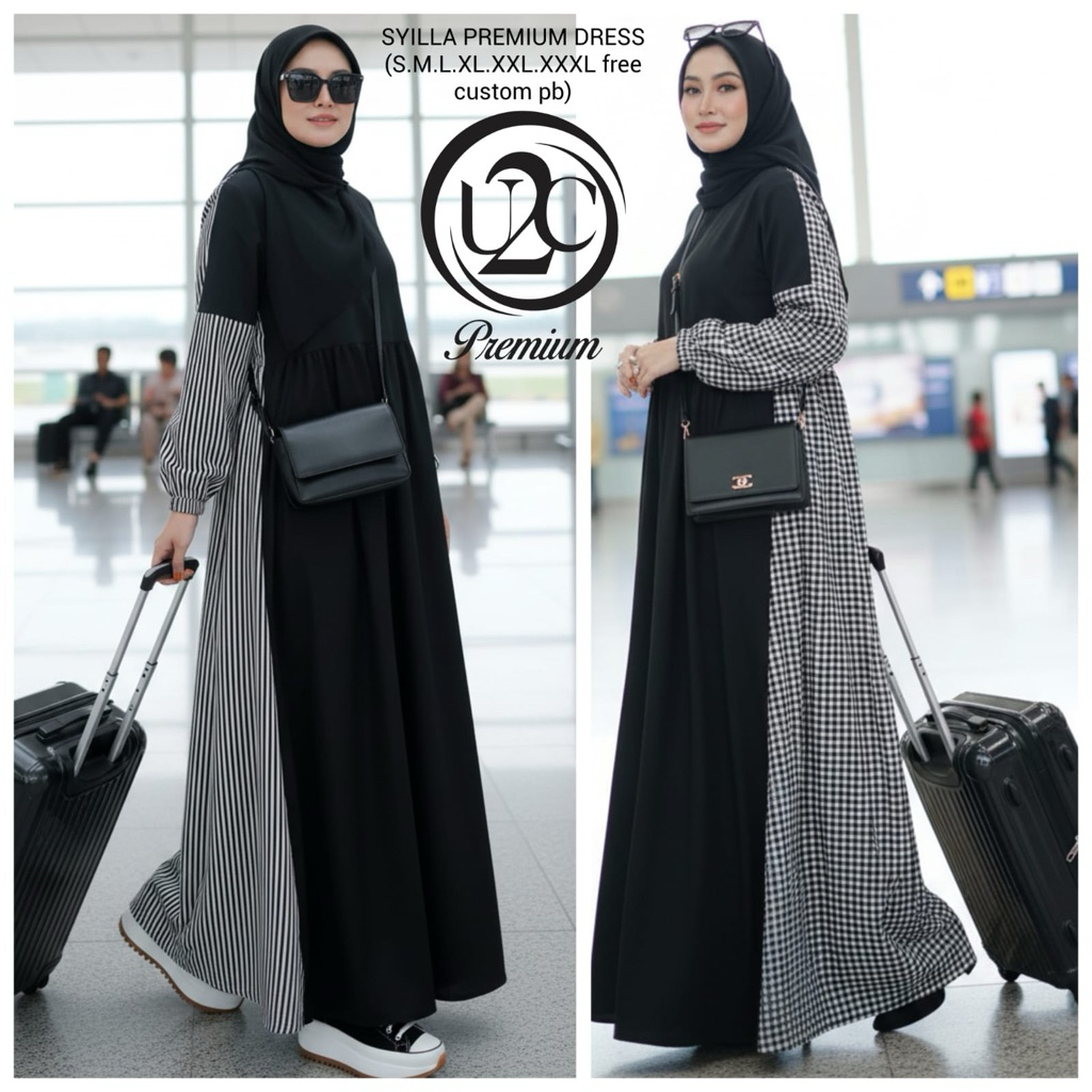 SYILLA PREMIUM DRESS By BUTIK U2C PREMIUM DRESS BY BUTIK U2C MEWAH DRESS DAILY SYARI GAMIS SYARI  DR