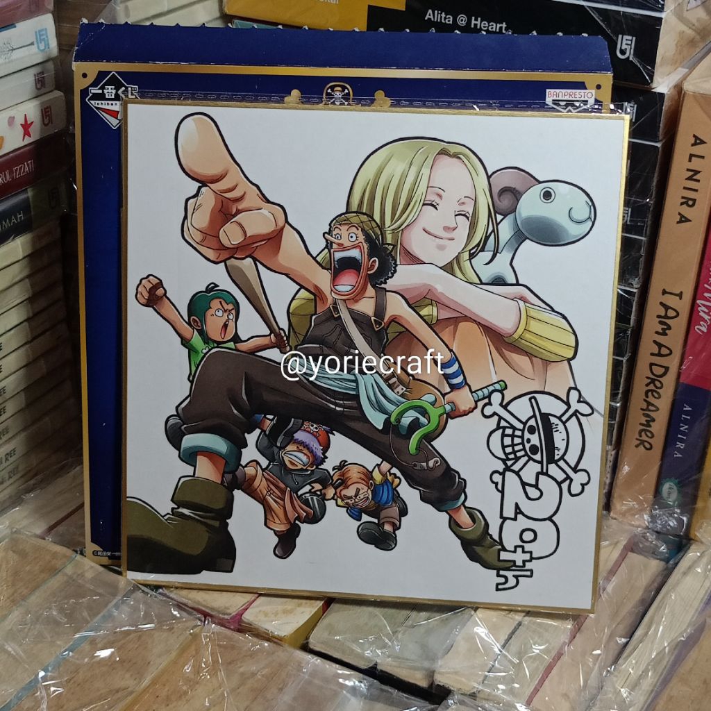 Shikishi One Piece Ussop dan Going Merry Original Banpresto Langka / One Piece Shikishi 20th Anniver