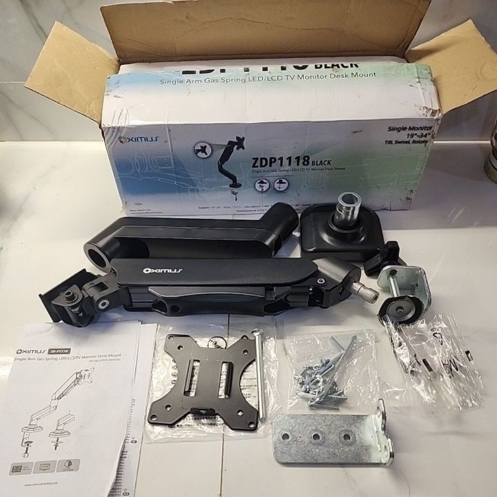 Bracket TV Monitor LED LCD Gas Spring OXIMUS ZDP1118 warna Hitam (Second/Bekas)