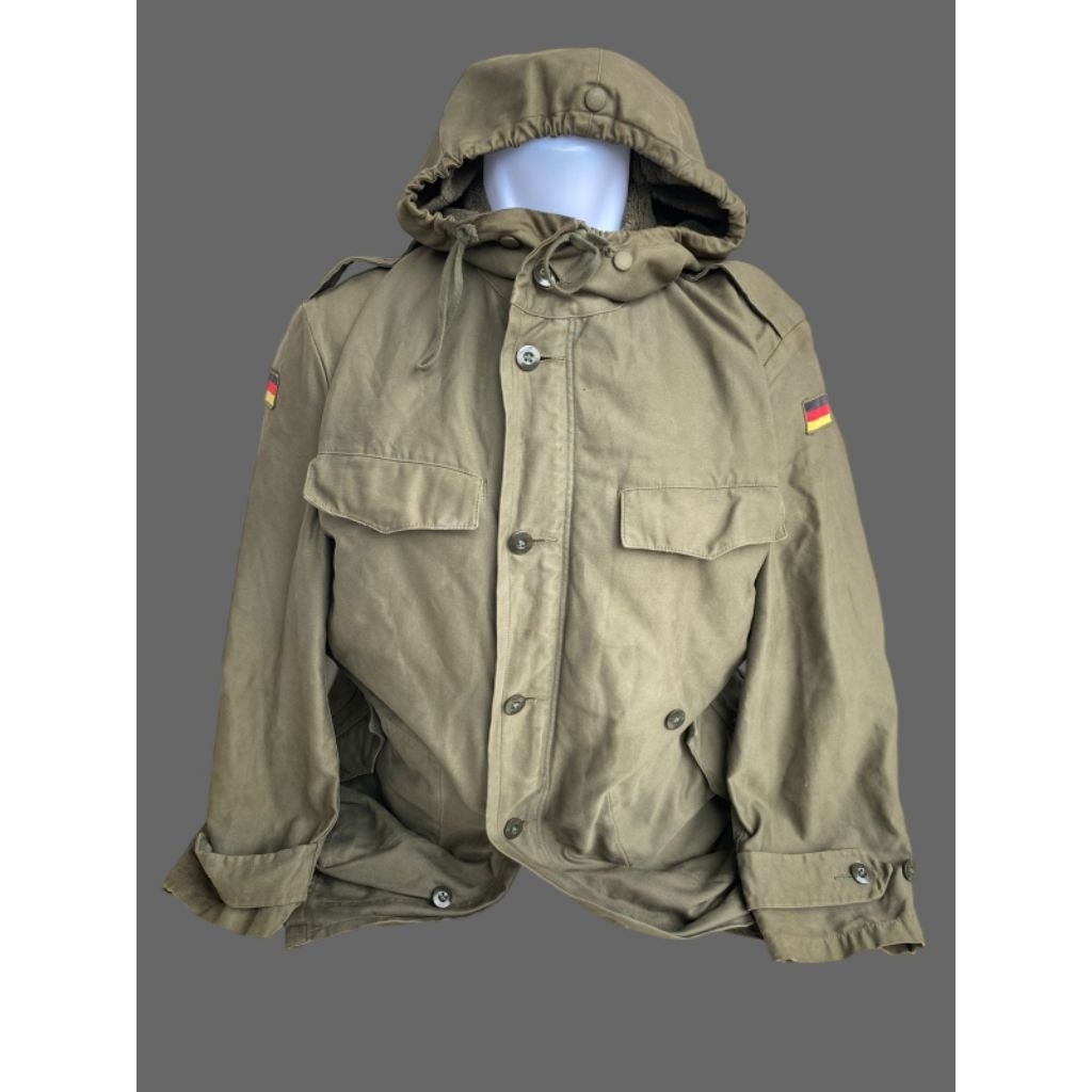 Coat Vintage Parka Moleskin ECWCS Olive Green Dengan Inner Bulu, Tentara Jerman Army (5)