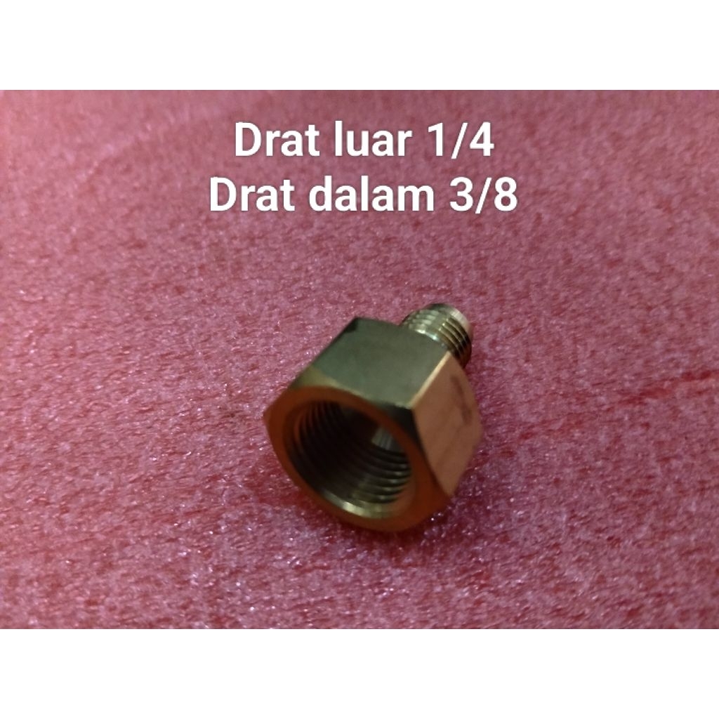 Konektor Double Drat Dalam 3/8/ Drat luar 1/4 Penyambung Pipa Ac