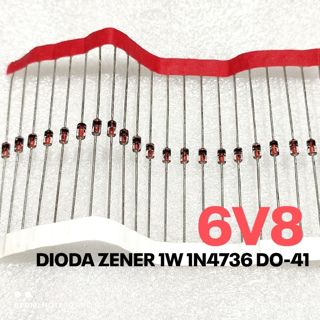 DIODA ZENER 1W 1WATT 6V8 6.8V 6.8 V DIODE 1N4736 1N 4736 IN4736 IN 4736 DO-41 ST