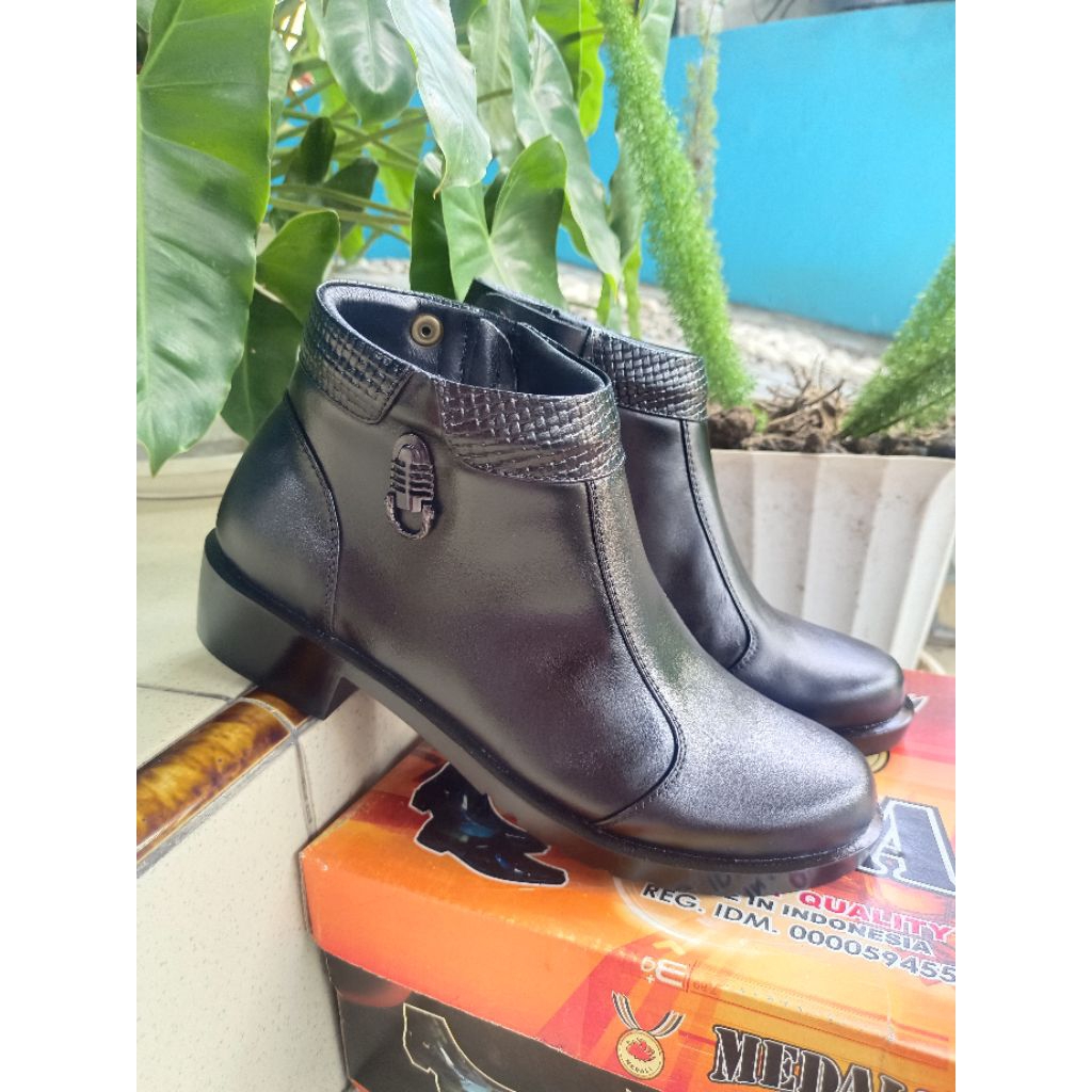 Sepatu Wanita Sepatu Polwan/Pns/Secwan Sepatu Sekolah Sepatu Kulit Wanita Pdh Boot Tbk