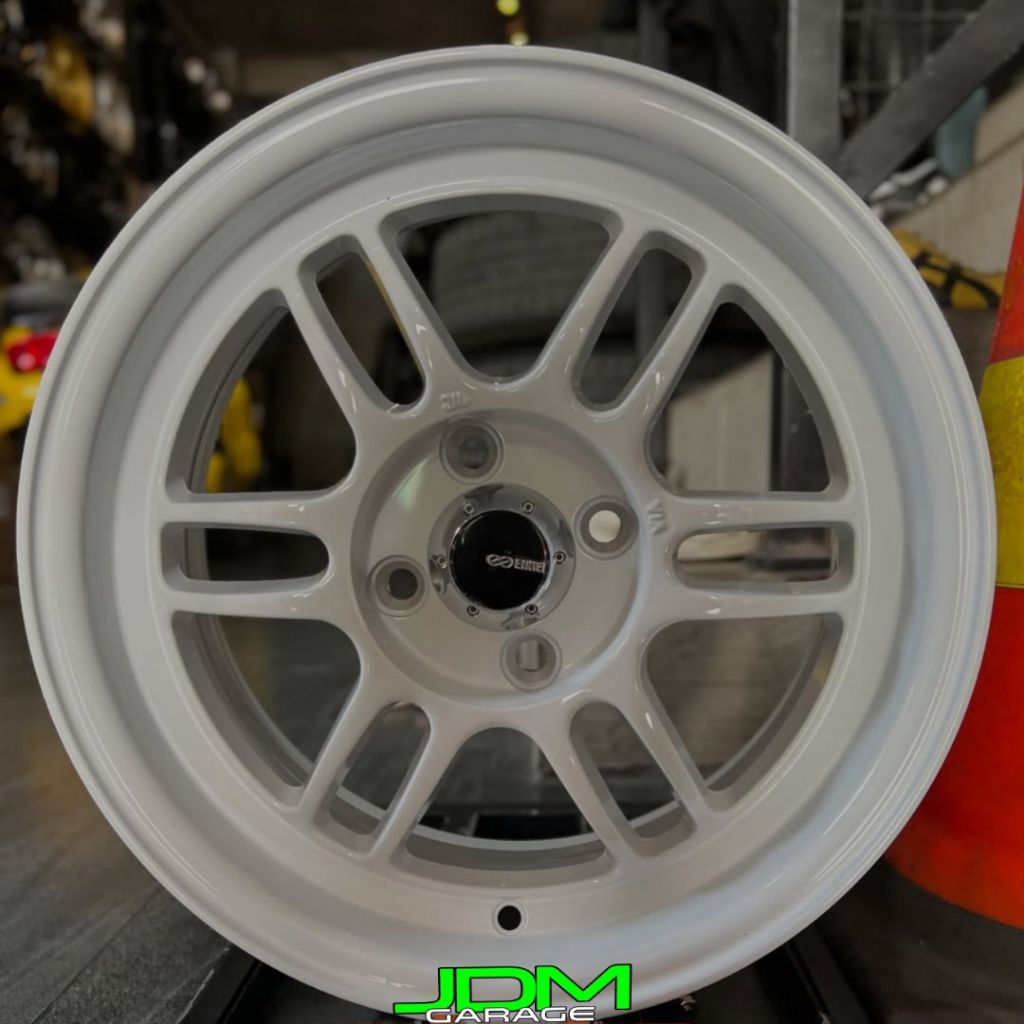 velg mobil ring 15 ENKEI RPF1 PUTIH lebar 6,5 pcd 4x100 velg racing r15 untuk mobil brio jazz city f