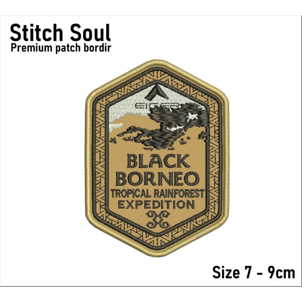 Emblem Patch Bordir EIGER BLACK BORNEO High Quality - stitchsoul
