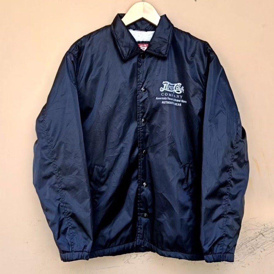 Coach jacket pepsi cola company sherpa lined vintage black rare