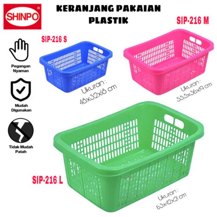 SHINPO KERANJANG BAJU PLASTIK/ KERANJANG PAKAIAN SHINPO TEBAL DAN KUAT/ KERANJANG POPOK BAYI