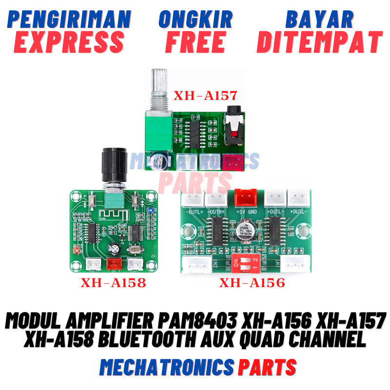 Modul Amplifier PAM8403 XH-A156 XH-A157 XH-A158 Bluetooth AUX Quad Channel