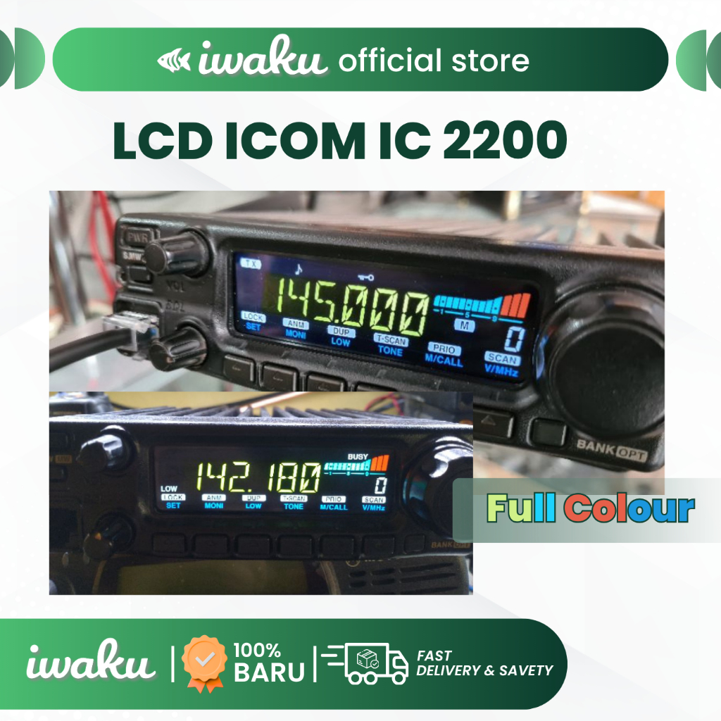 LCD ICOM IC 2200 Full Colour, Pelangi, Warna Warni, Color Display