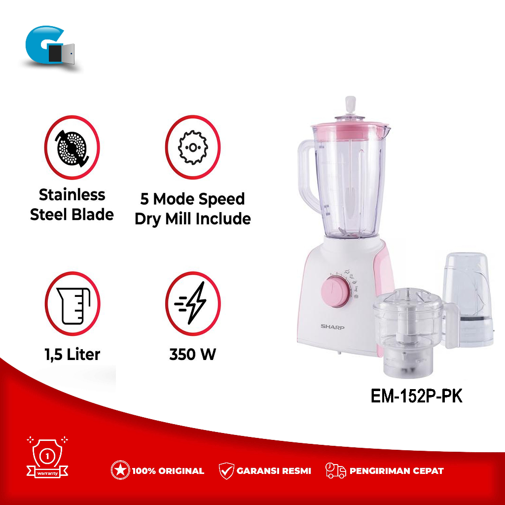 Sharp 350 Watt Blender EM-152P-PK