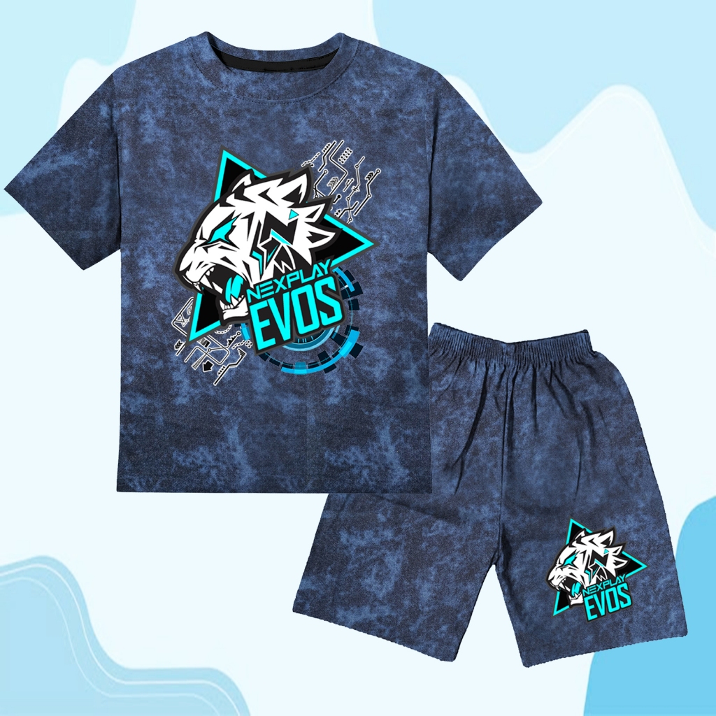 Semar Kids - Setelan Denim Jeans Anak Laki Laki Perempuan Baju kaos Distro 1-10 tahun evos 1