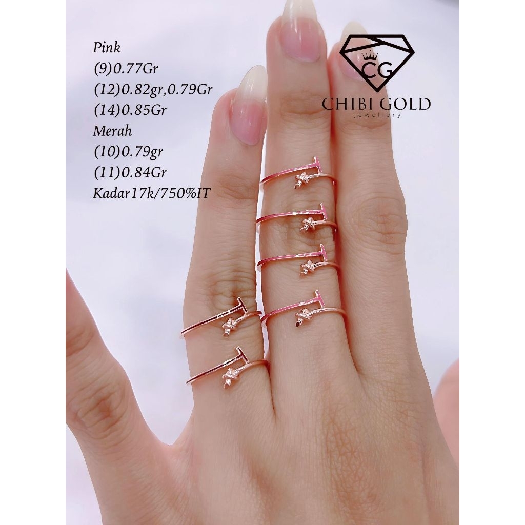 Chibi Gold - Cincin emas 750 kadar 17K - chibi gold jawellery
