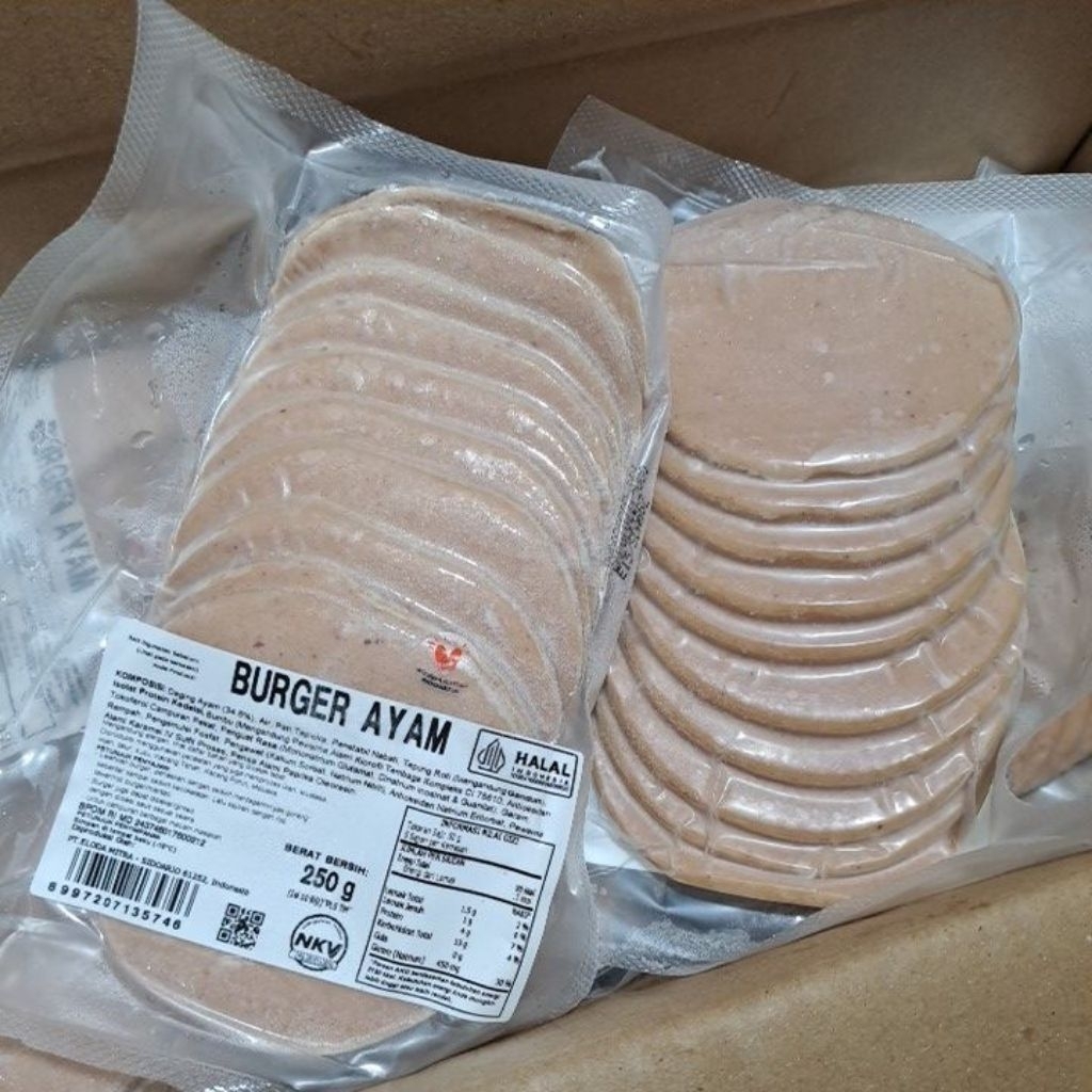 BURGER AYAM BERNARDI 250gr /DAGING BURGER AYAM 10S
