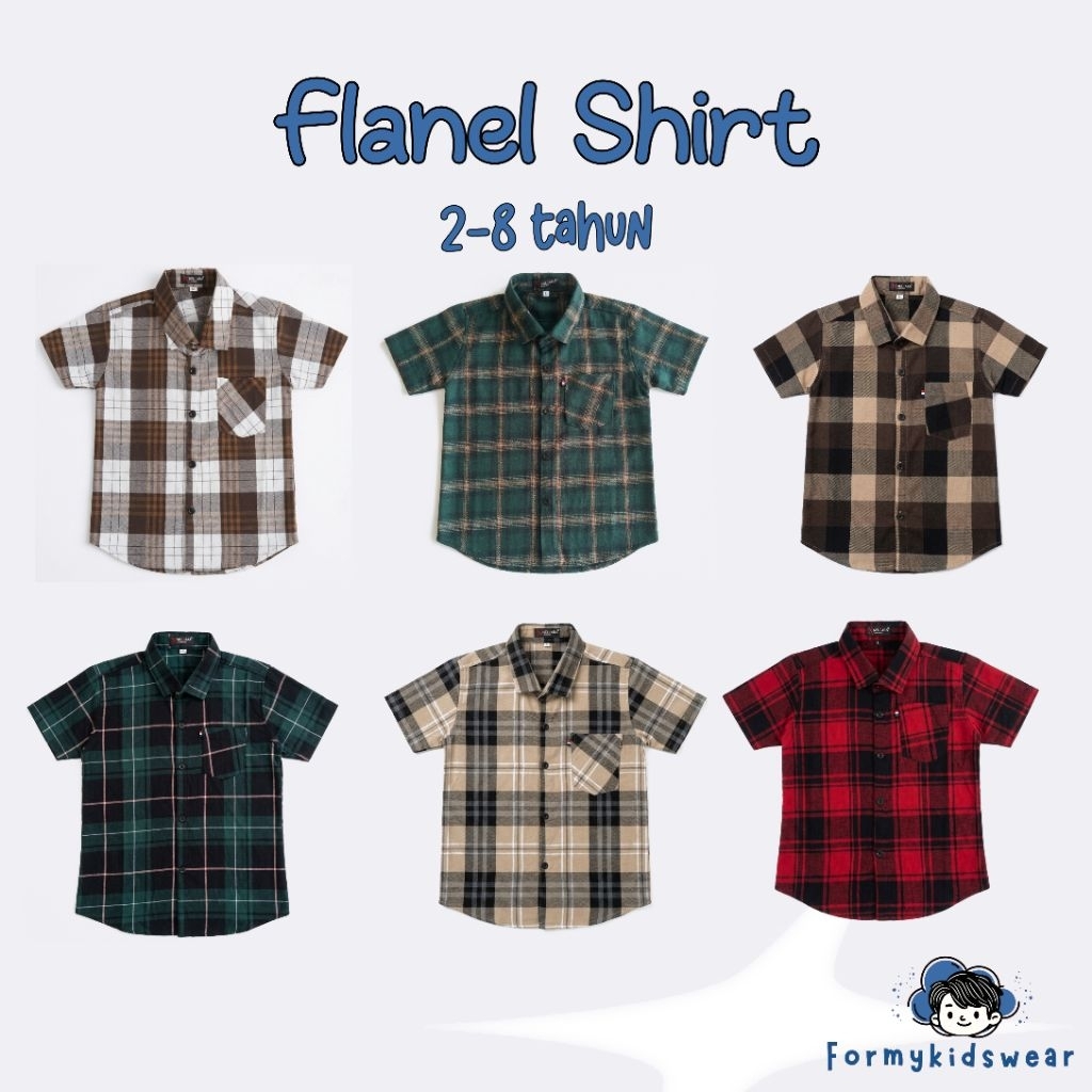 Formykids - Kemeja Flanel Anak Laki-laki Umur 2-8 Tahun