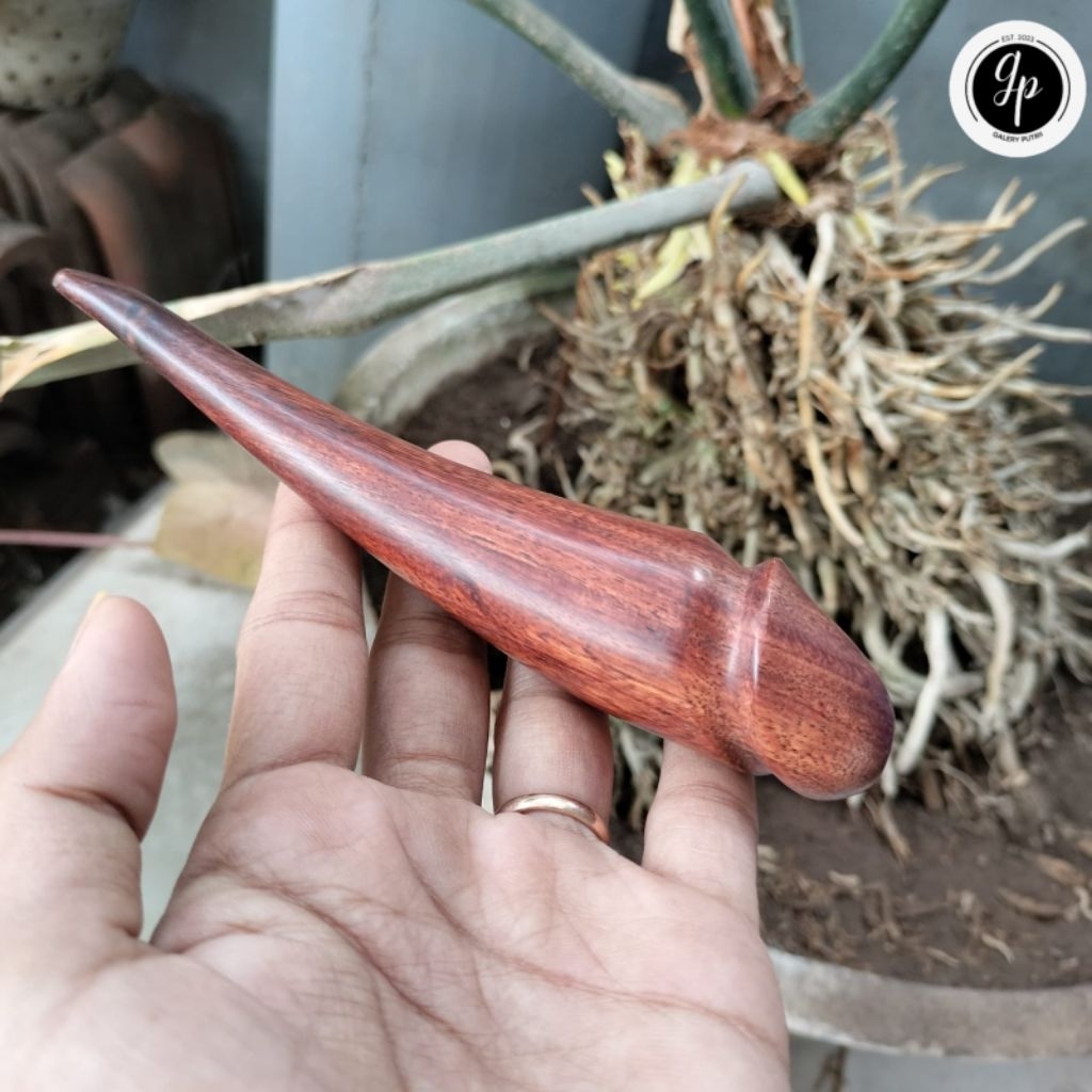 Pipa once / once cangklong unik dan antik kayu galeasem 15cm