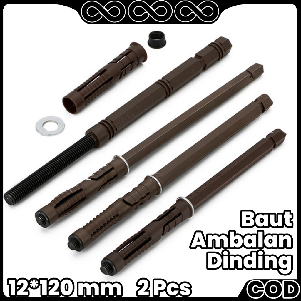 2pcs/Set Braket Ambalan Melayang 12*120mm Baut Ambalan Dinding Invisible Tersembunyi Desain Estetis 