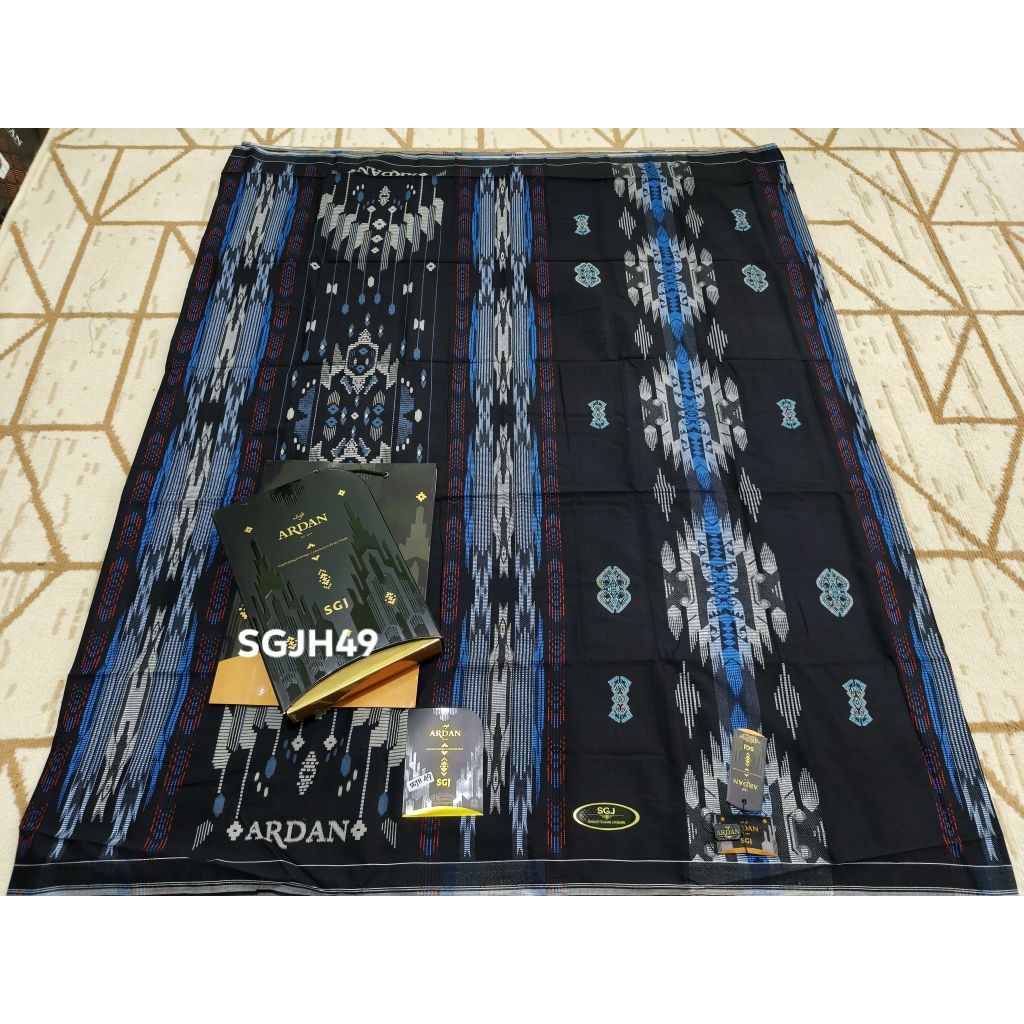 Ardan, Motif SGJ/Songket Gunung Jacquard, Bahan Teteron Rayon, Gold Quality, Serian Hitam, Kode: SGJ