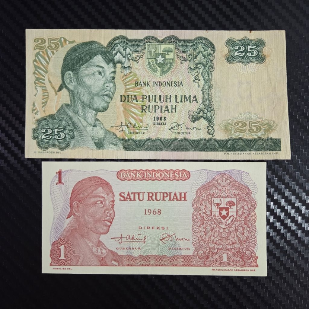 Paket Uang Kuno Mahar Asli 26 Rupiah 25 Rupiah 1968 Dan 1 Rupiah 1968 Koleksi Jadul