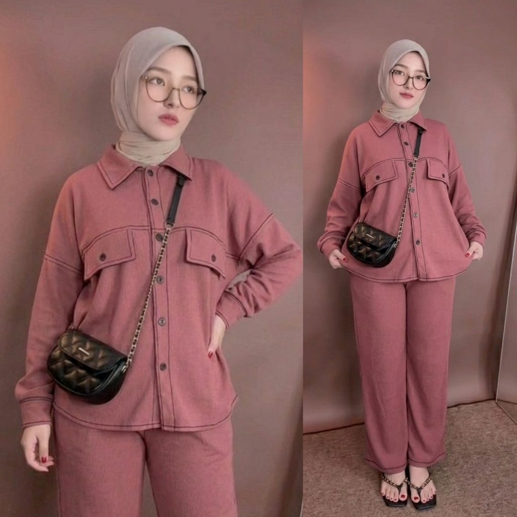 Setelan Terbaru 2026 Ld 110 120 Setelan Wanita Setcell Perempuan Setcel Kekinian Sett Rok Swetelan C