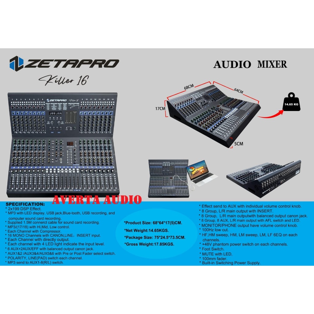 ZETAPRO Mixer 16 Channel ZETAPRO KILLER 16 | KILLER 16 Original