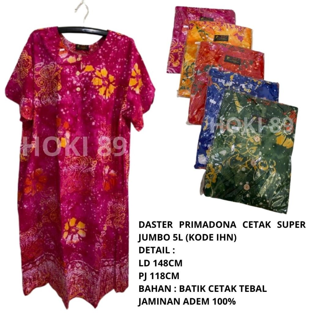 HOKI 89 BEST SELLER DASTER BATIK PRIMADONA SUPER JUMBO 5L LD 148CM PJ 118CMCM MUAT BB SAMPAI 110KG /
