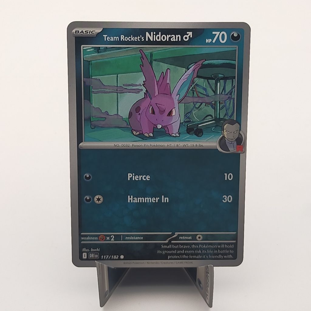 Kartu TCG Pokemon EN Original Team Rocket's Nidoran Male DRI 117/182